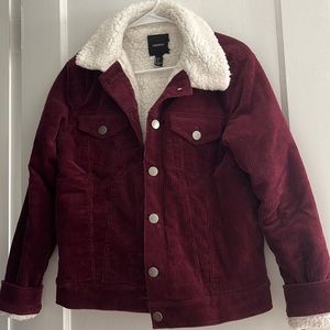 Maroon corduroy forever 21 jacket.